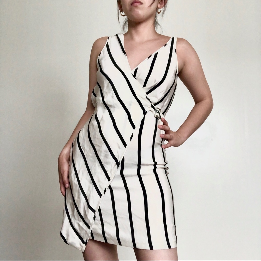 Madison Marcus Striped Silk Dress